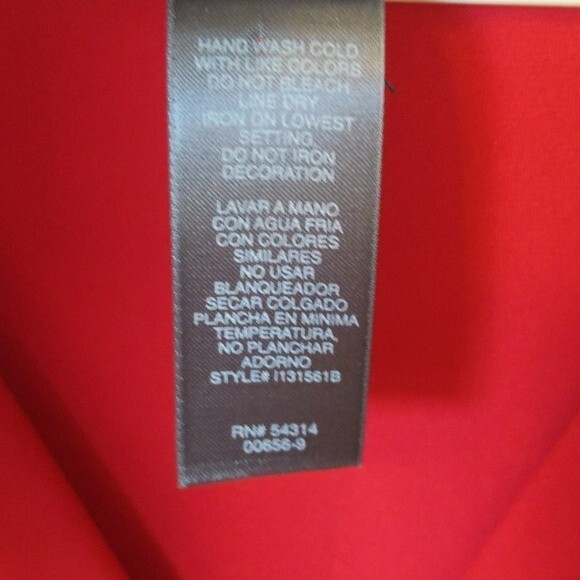 Bisou Bisou Michele Bohbot red plunge v-neck neckline cap sleeve - size 4 - Picture 4 of 7